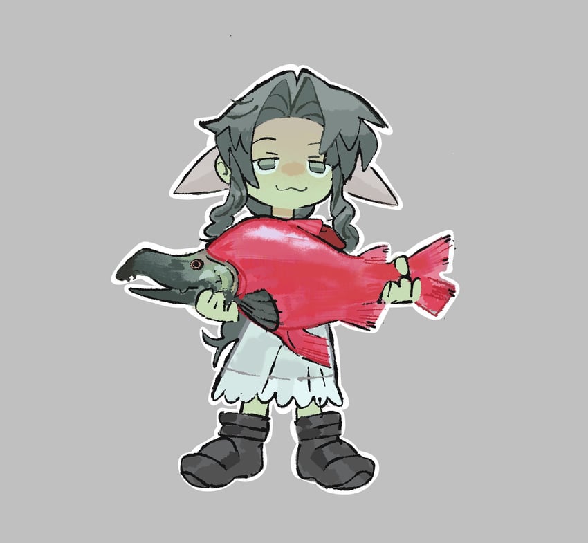 aerith gainsborough (final fantasy and 1 more) drawn by mmmckayyy