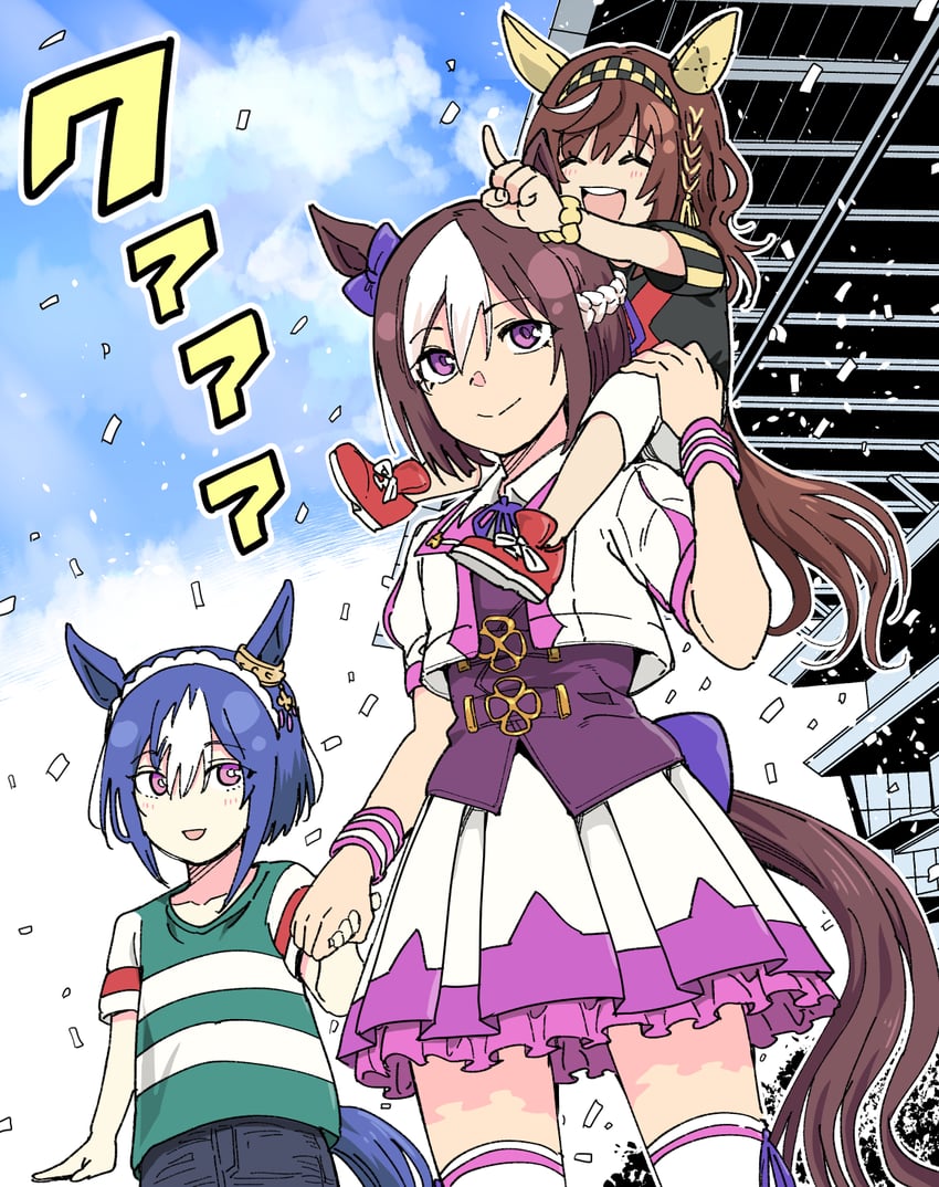 special week, cesario, and buena vista (umamusume) drawn by taguchi_kenji_(omaep)