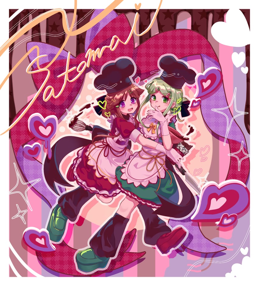 nishida satono and teireida mai (touhou and 1 more) drawn by amadare_rak