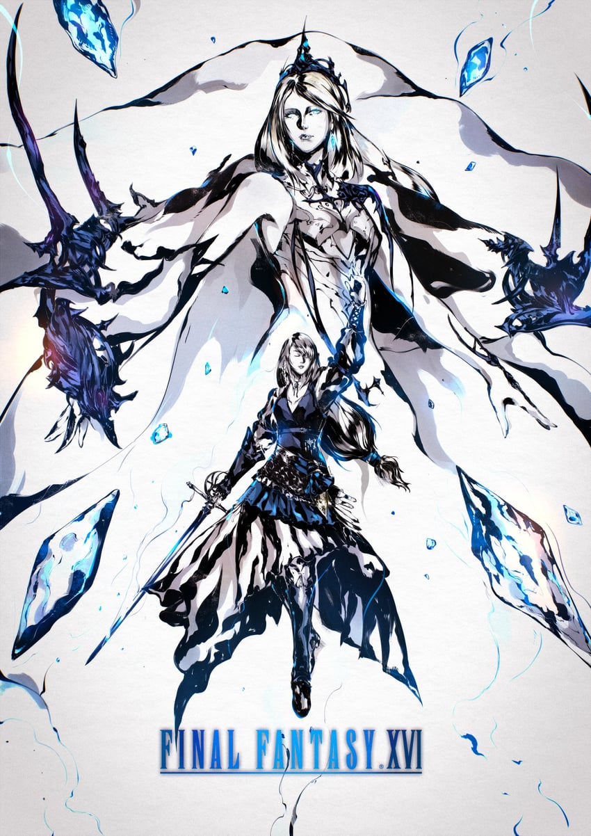 jill warrick and shiva (final fantasy and 1 more) drawn by kubaushi