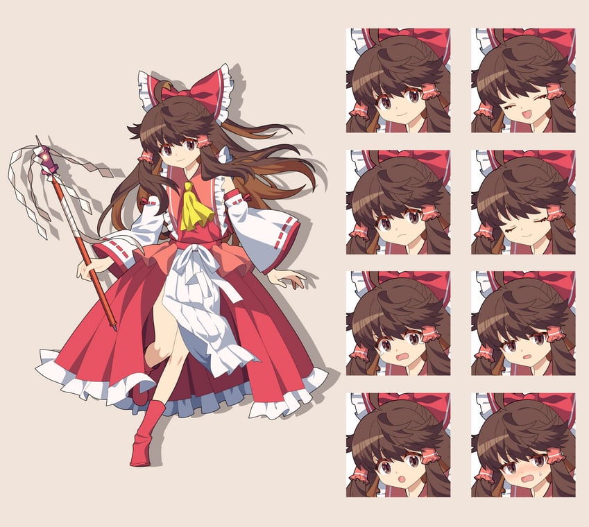 hakurei reimu (touhou and 1 more) drawn by 4rion