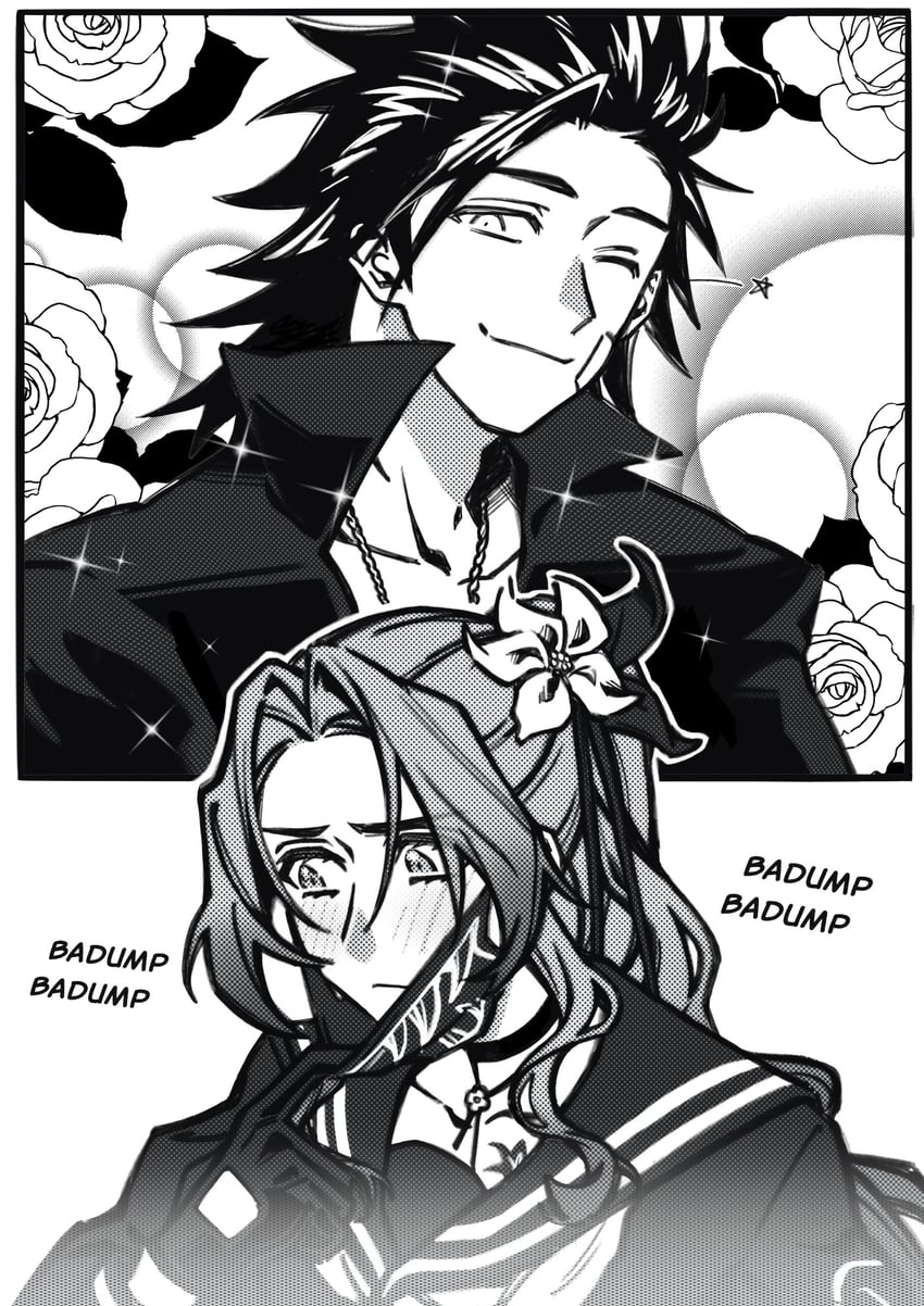 aerith gainsborough and zack fair (final fantasy and 2 more) drawn by seilidare