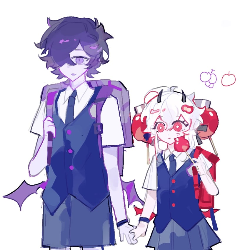 candy apple cookie and black sapphire cookie (cookie run and 1 more) drawn by tucao_yi_zui_meng