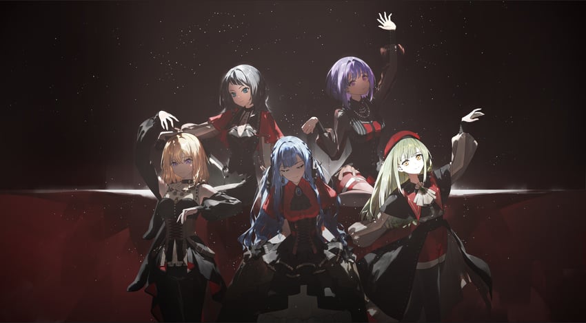 togawa sakiko, wakaba mutsumi, yahata umiri, misumi uika, mortis, and 5 more (bang dream! and 1 more) drawn by dahan_jax