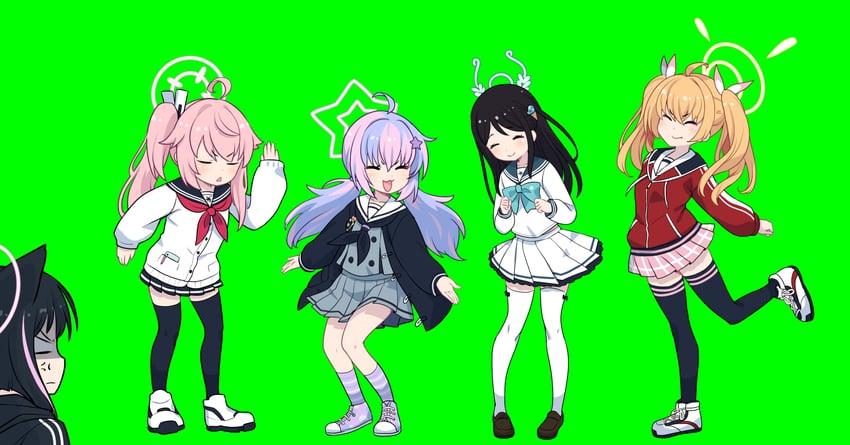 kazusa, natsu, yoshimi, reisa, and airi (blue archive) drawn by matsumoto_tomoyohi