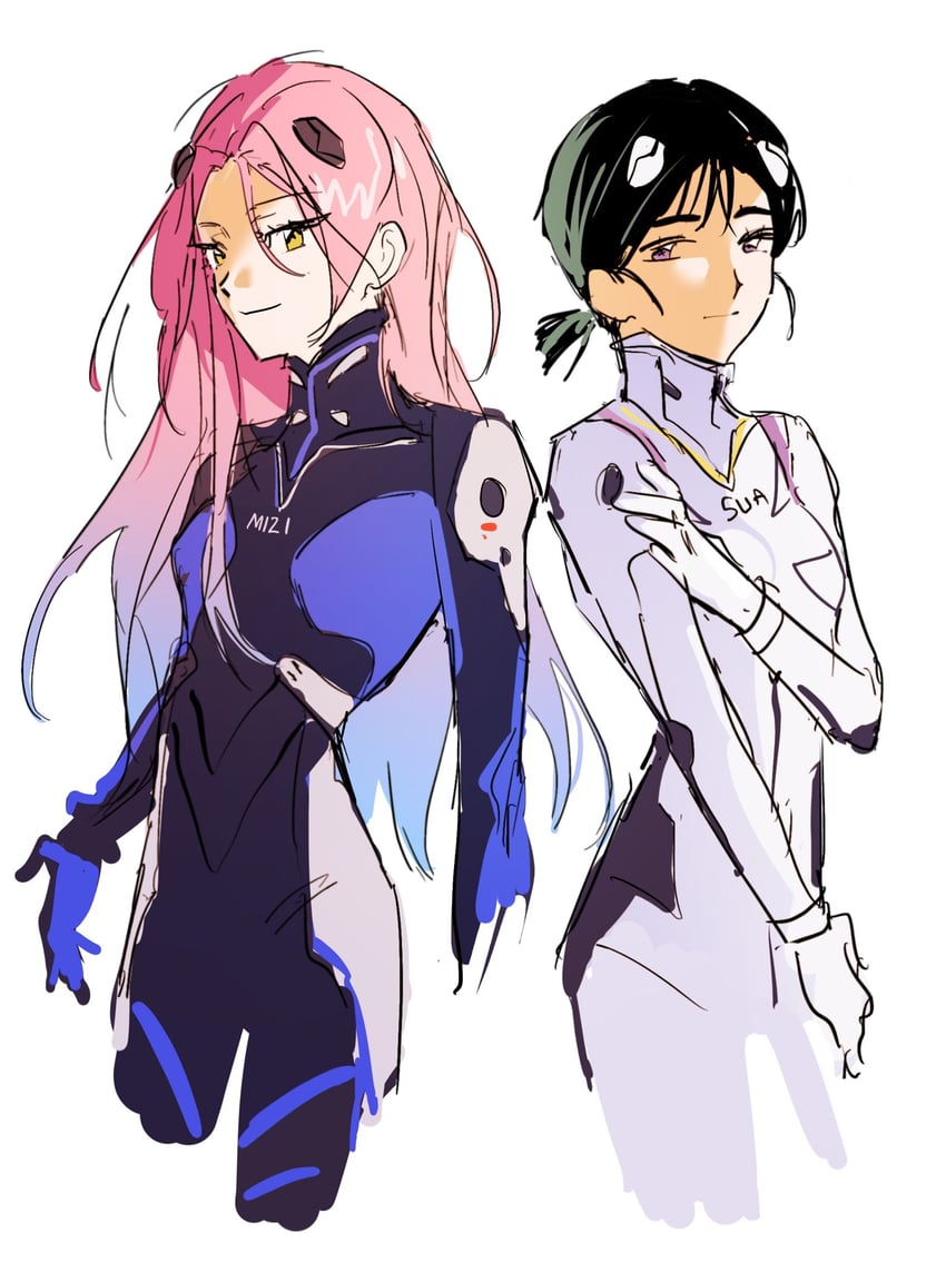 sua and mizi (neon genesis evangelion and 1 more) drawn by nikuman_0bun