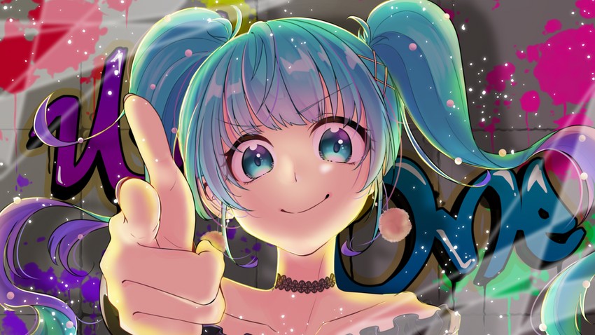 hatsune miku (vocaloid) drawn by hachipuyo