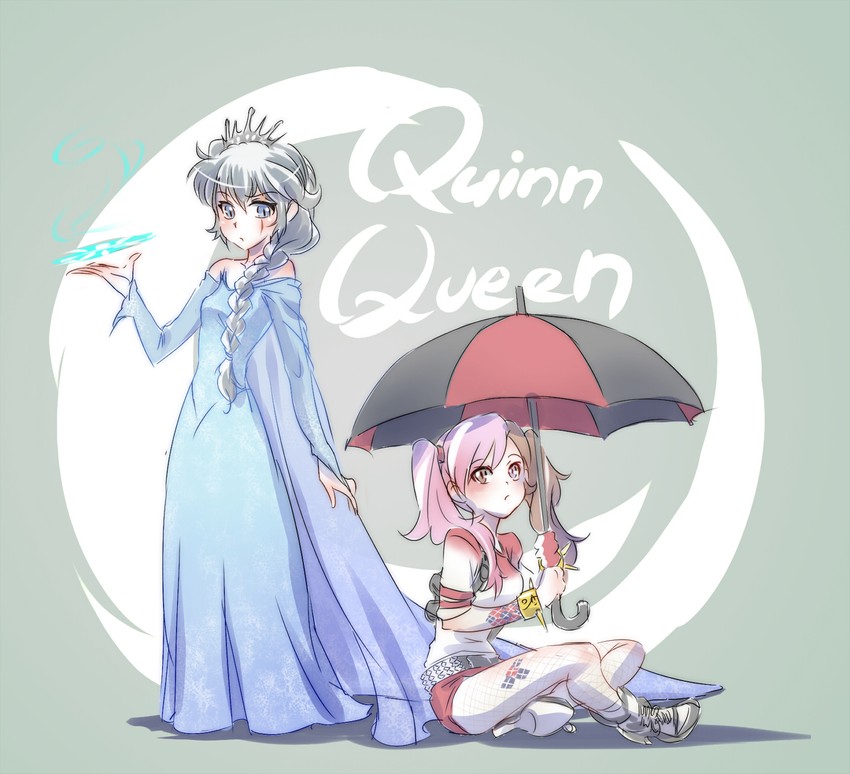 weiss schnee, elsa, neopolitan, and harley quinn (rwby and 3 more) drawn by iesupa