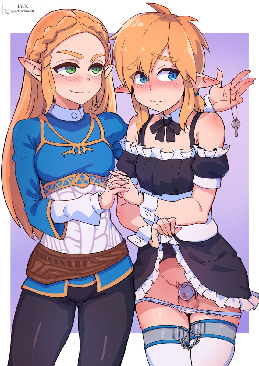 link and princess zelda (the legend of zelda and 1 more) drawn by jack_rockhardt