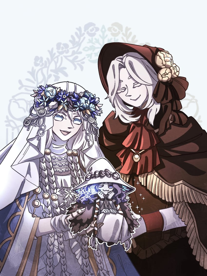 ranni the witch, plain doll, revenant, and miniature ranni (elden ring and 3 more) drawn by miqueliafantasia