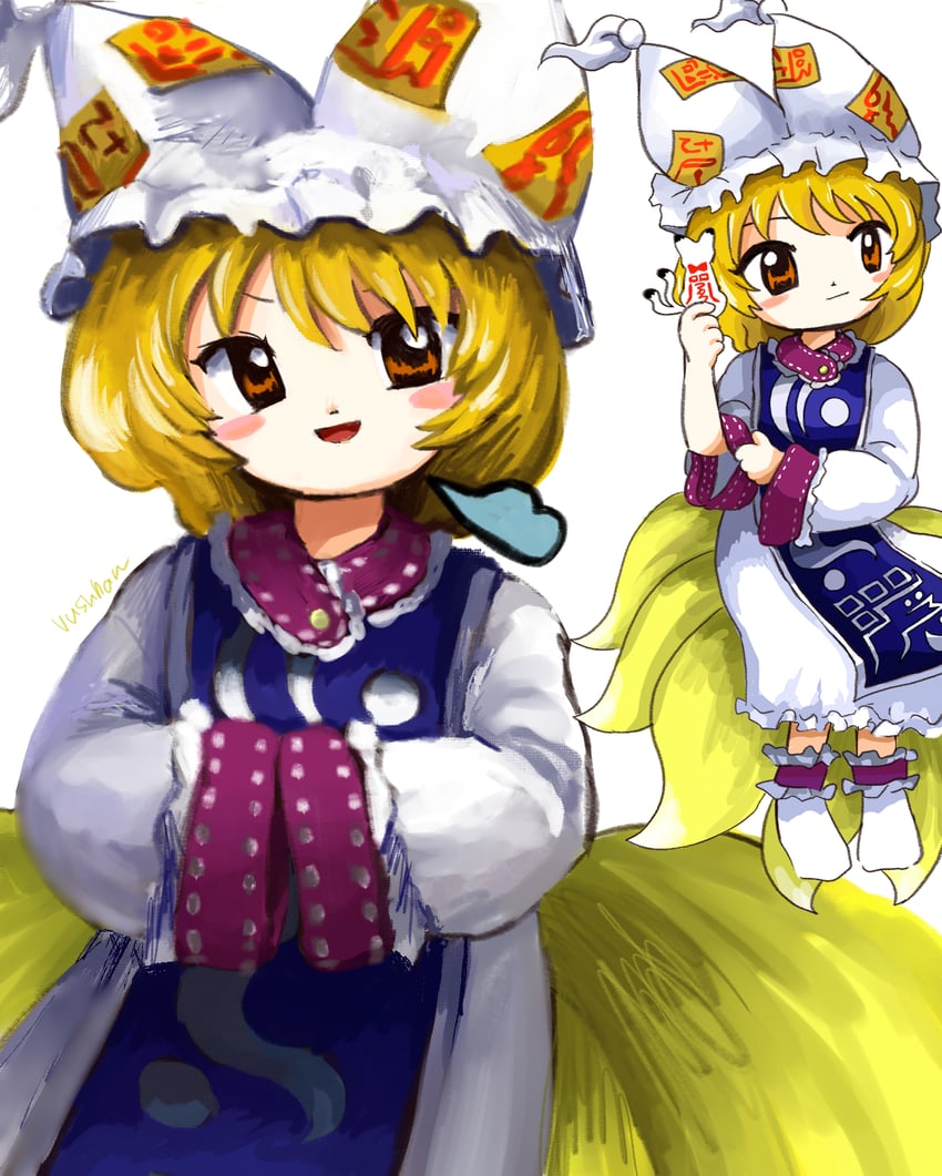 yakumo ran (touhou and 1 more) drawn by rusuban_(yakumora_n)
