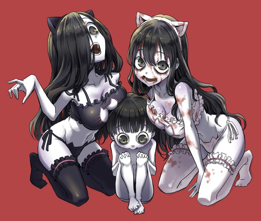 yamamura sadako, saeki kayako, and saeki toshio (the ring and 1 more) drawn by taniguchi_seima