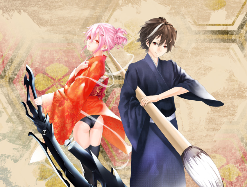 yuzuriha inori and ouma shuu (guilty crown) drawn by sola_(solo0730)