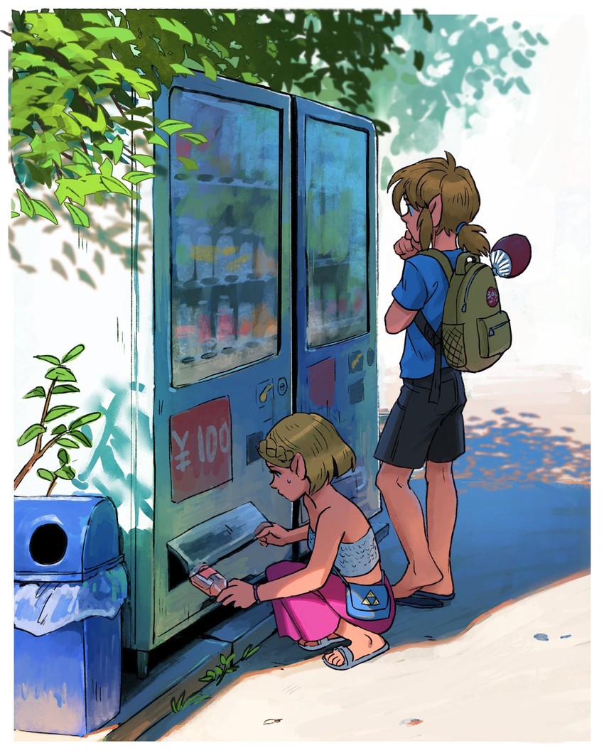 link and princess zelda (the legend of zelda and 1 more) drawn by malin_falch