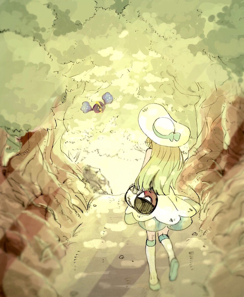 lillie and cosmog (pokemon and 1 more) drawn by itou_(very_ito)