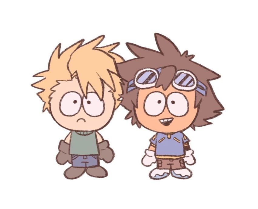 yagami taichi and ishida yamato (digimon and 2 more) drawn by sommymon