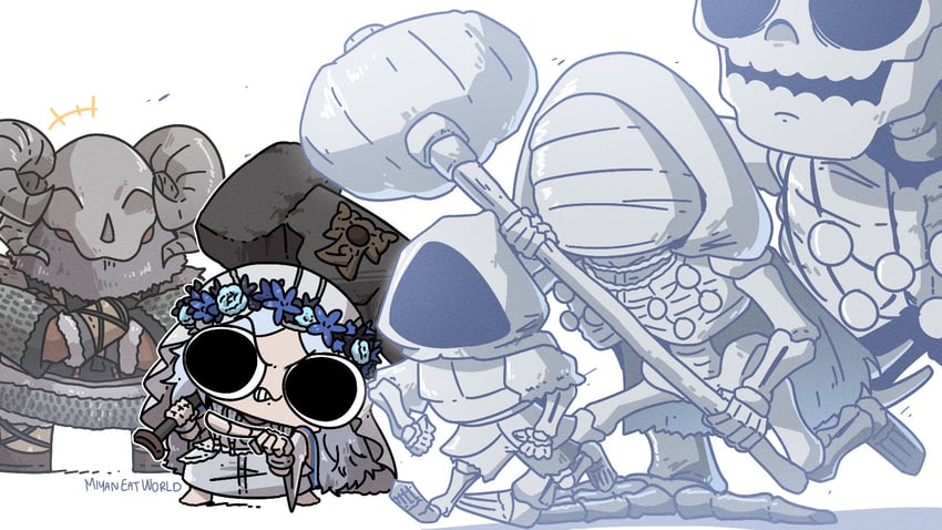 revenant and raider (elden ring and 1 more) drawn by miyan_(oceanmaiden)