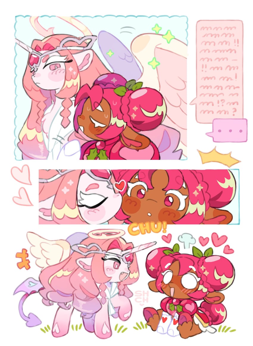 eternal sugar cookie and hollyberry cookie (cookie run and 3 more) drawn by sharpycharot