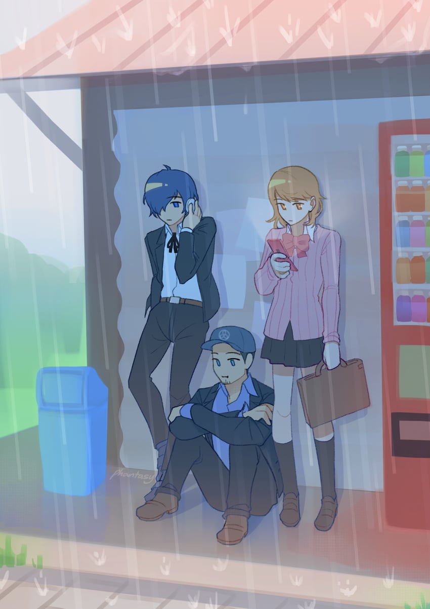 yuuki makoto, takeba yukari, and iori junpei (persona and 1 more) drawn by phantasy14