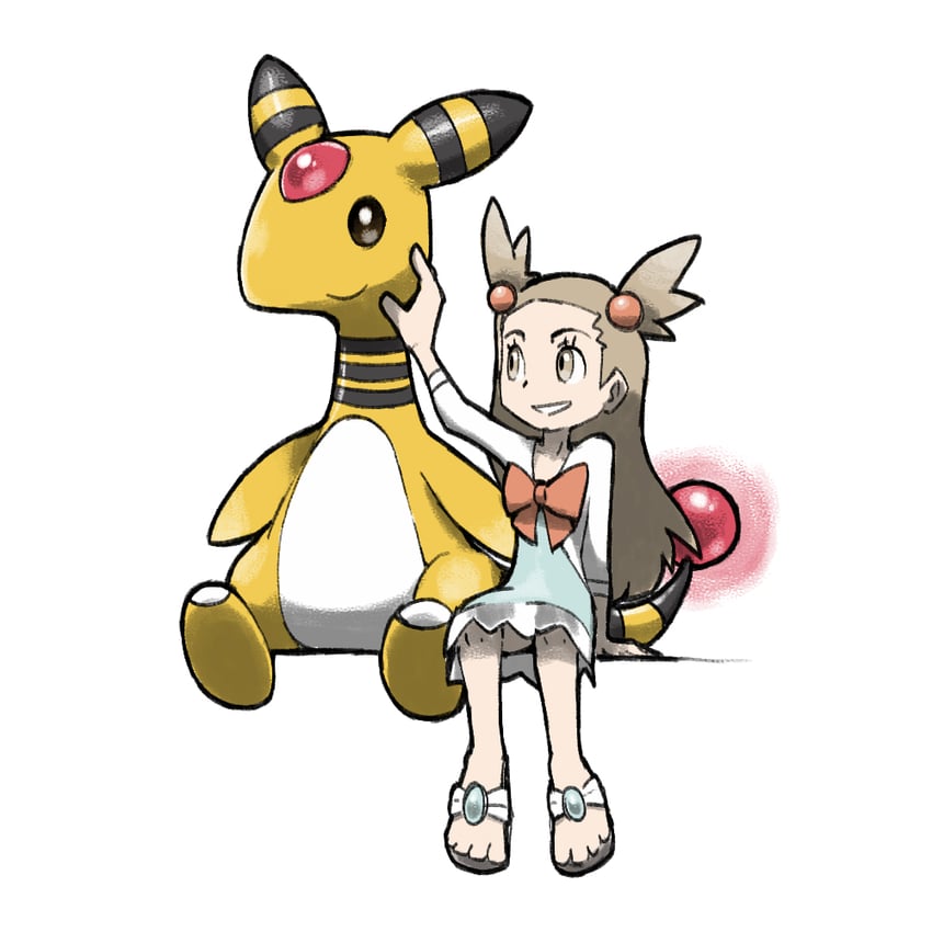 jasmine and ampharos (pokemon and 1 more) drawn by blacknirrow