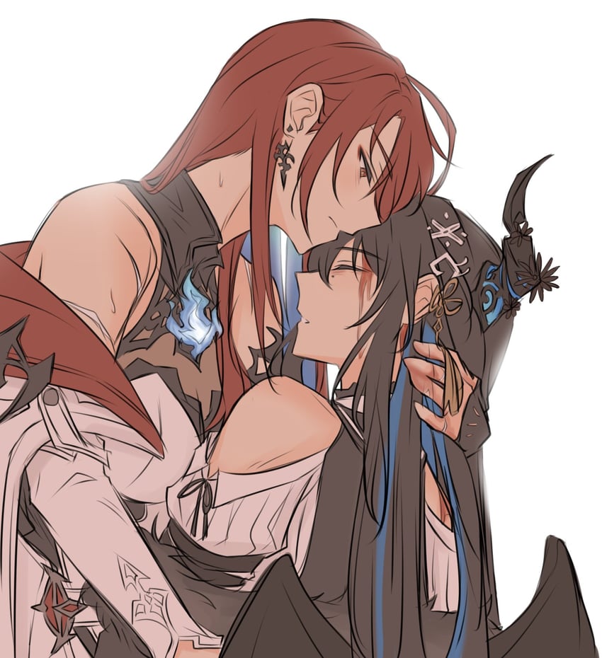 nerissa ravencroft and elizabeth rose bloodflame (hololive and 1 more) drawn by yurenn