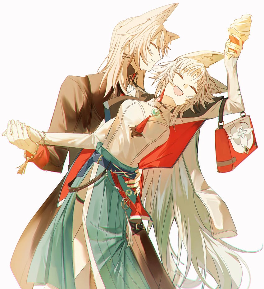 feixiao and jiaoqiu (honkai and 1 more) drawn by amoamofu