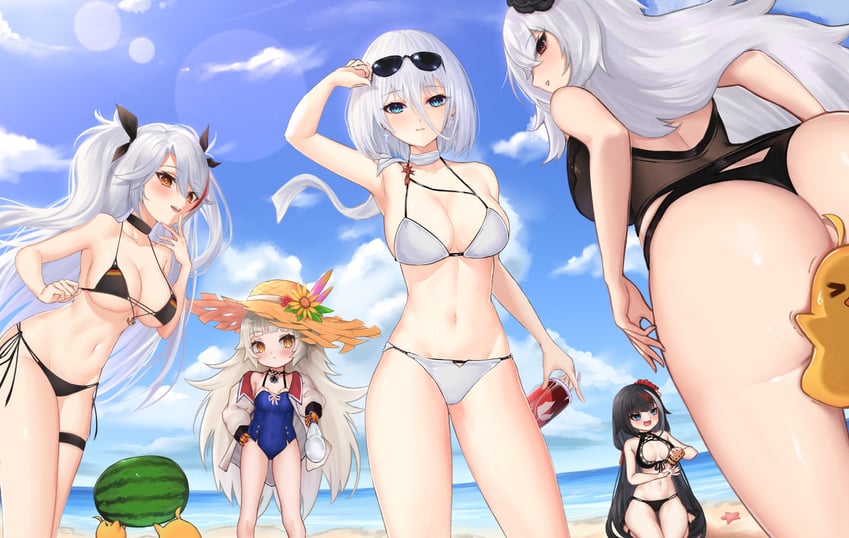 manjuu, prinz eugen, graf zeppelin, deutschland, z46, and 1 more (azur lane) drawn by akiseiyokito_214