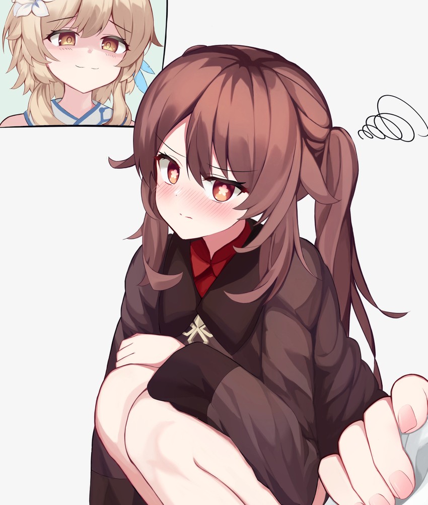 lumine and hu tao (genshin impact) drawn by ayaya_(ayaya_ri)