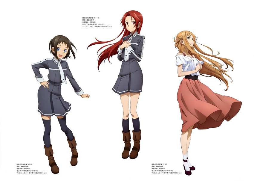 asuna, ronye arabel, and tiese schtrinen (sword art online and 1 more)