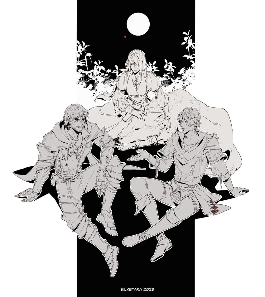 clive rosfield, jill warrick, joshua rosfield, and torgal (final fantasy and 1 more) drawn by silketara