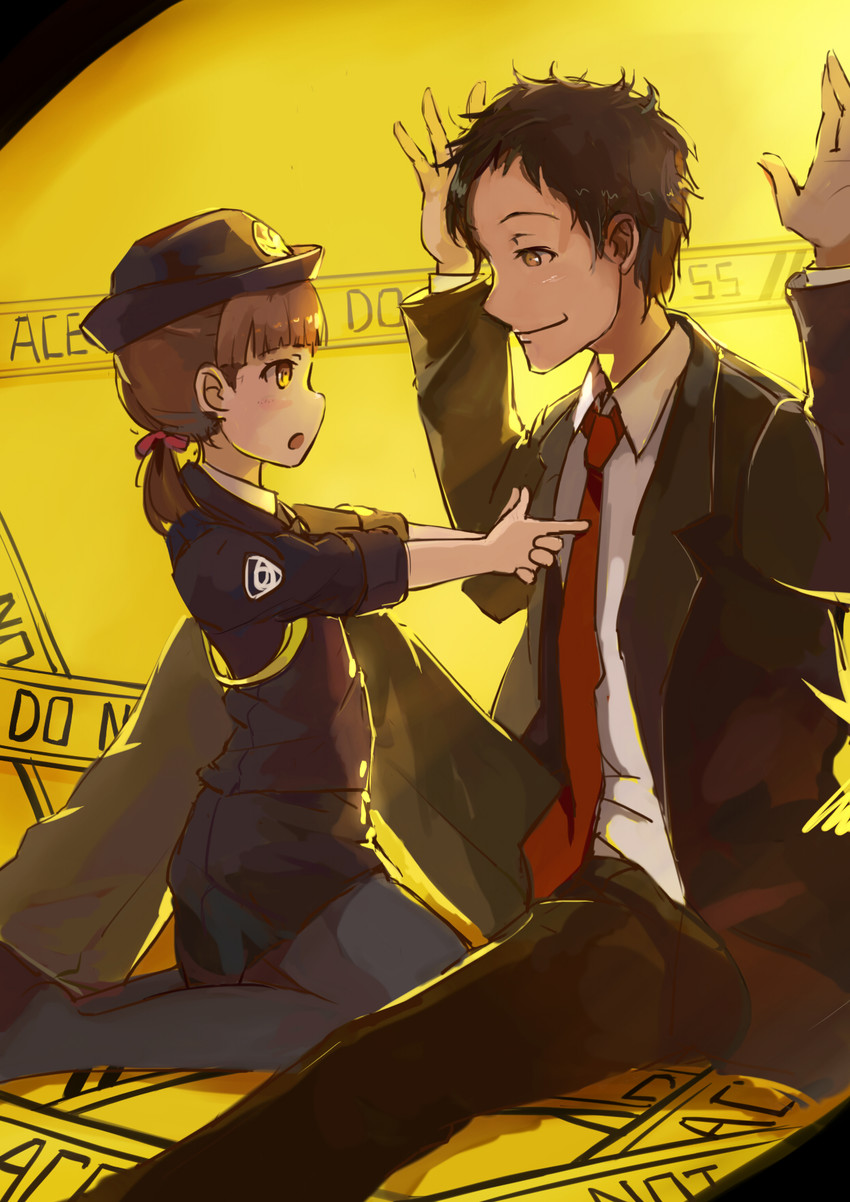 doujima nanako and adachi tooru (persona and 1 more) drawn by spark_(sandro)