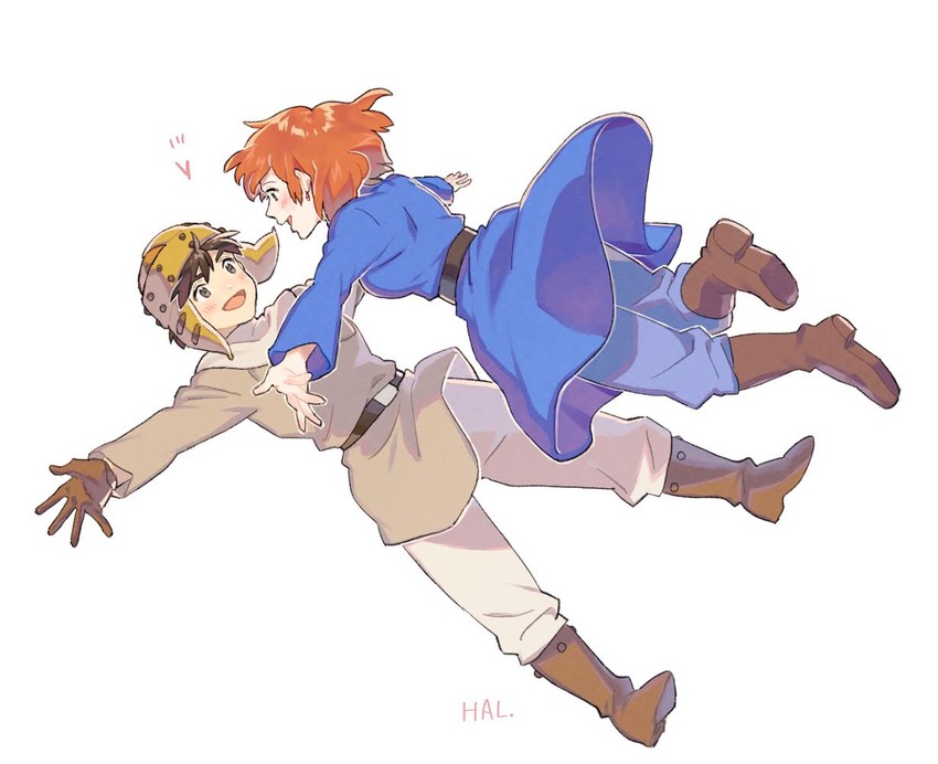 nausicaa and asbel (studio ghibli and 1 more) drawn by honoboooono