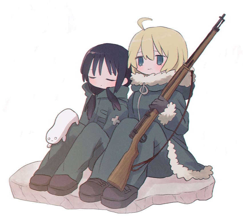 chito, yuuri, and nuko (shoujo shuumatsu ryokou) drawn by ri_(qrcode)