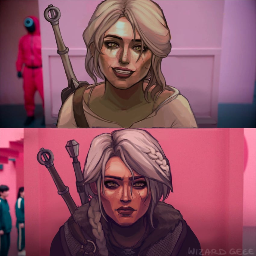 ciri (the witcher and 2 more) drawn by wizardgeee
