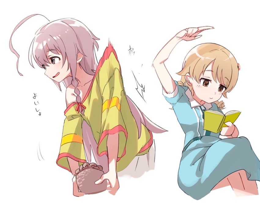 morikubo nono and hoshi syoko (idolmaster and 1 more) drawn by takesoboro