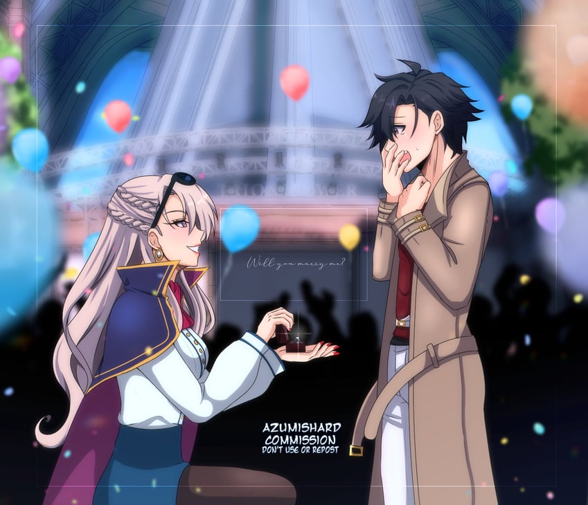 rean schwarzer and aurelia le guin (eiyuu densetsu and 2 more) drawn by azumishard