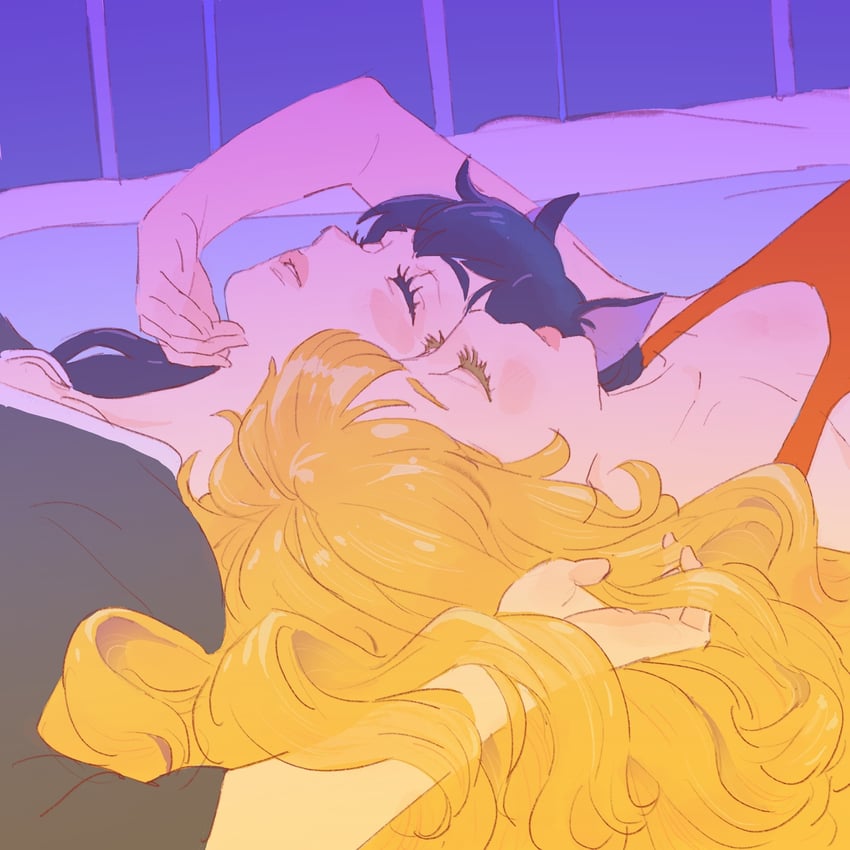 yang xiao long and blake belladonna (rwby) drawn by 55bata6rou