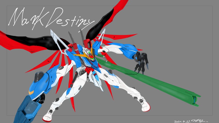 destiny gundam (gundam and 5 more) drawn by denjyou23
