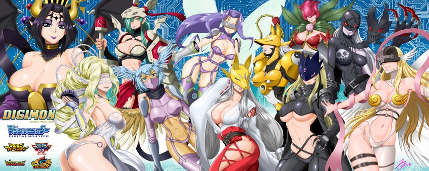 angewomon, ladydevimon, beelstarmon, sakuyamon, fairimon, and 5 more (digimon) drawn by jazz_jack