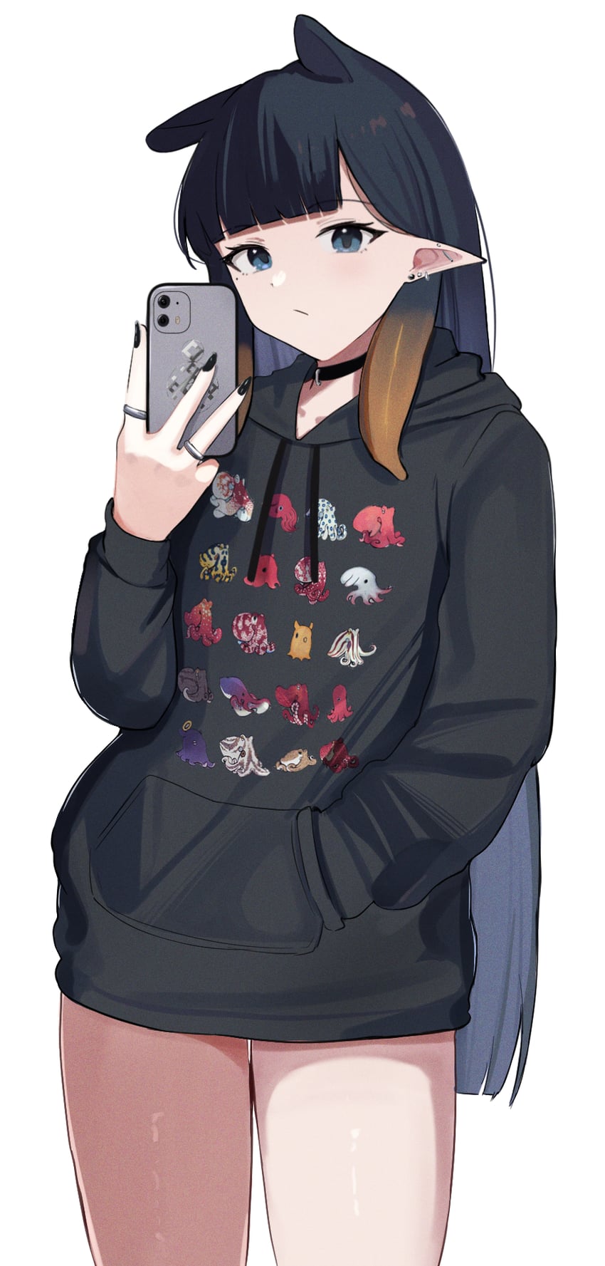ninomae ina'nis (hololive and 1 more) drawn by ku_roiko