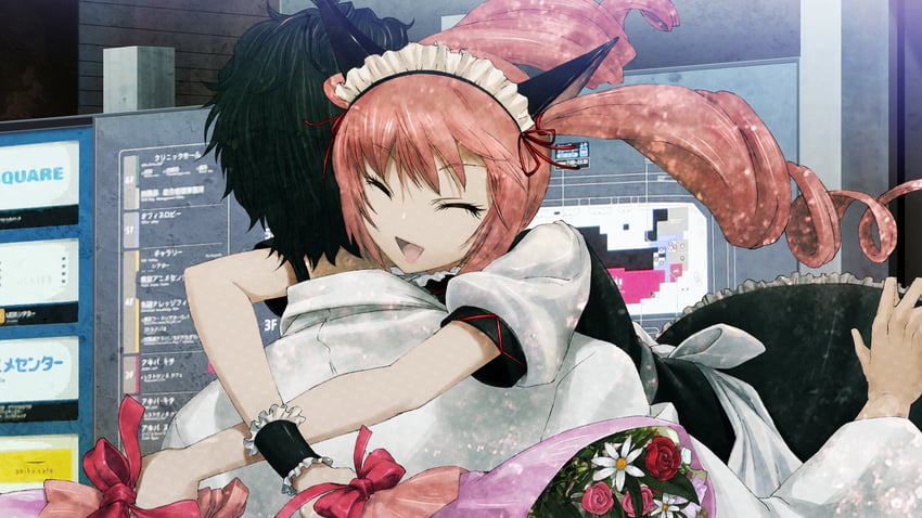 okabe rintarou and akiha rumiho (steins;gate) drawn by huke