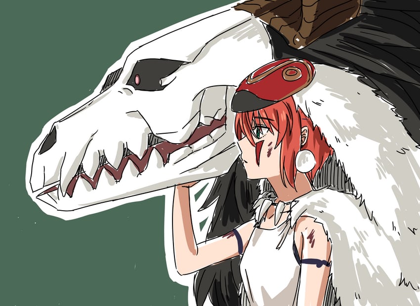 san, hatori chise, and elias ainsworth (mononoke hime and 1 more) drawn by delfuze
