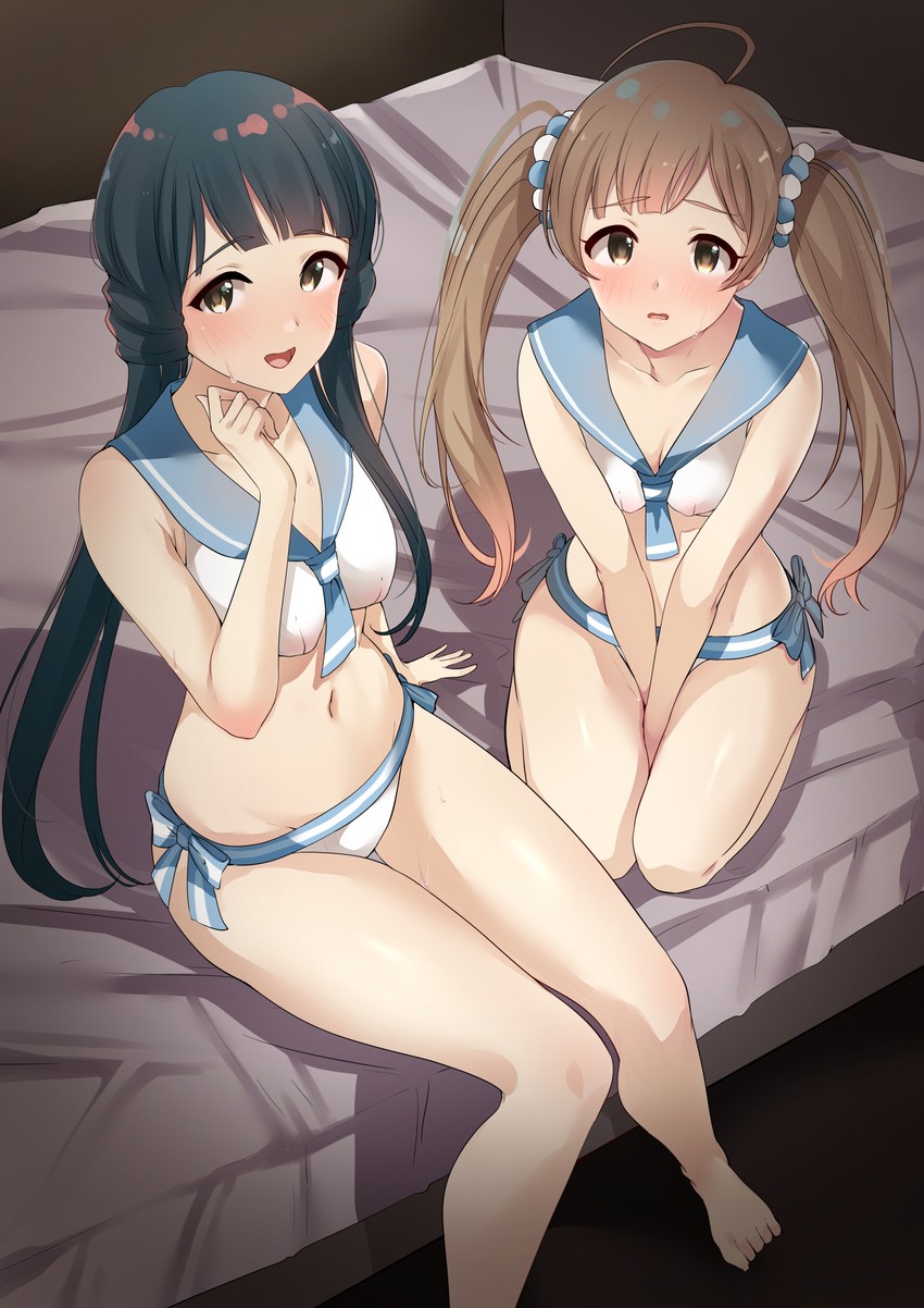 hakozaki serika and kitakami reika (idolmaster and 1 more) drawn by murabito_c