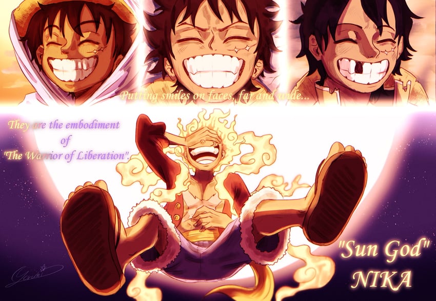 monkey d. luffy (one piece) drawn by maria_(yoru_chii)