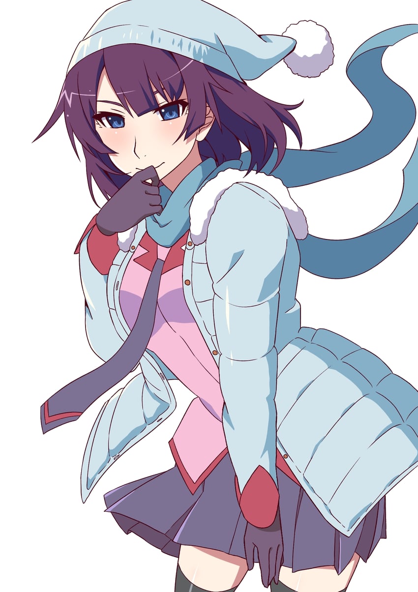 senjougahara hitagi (monogatari and 1 more) drawn by albino_oscar