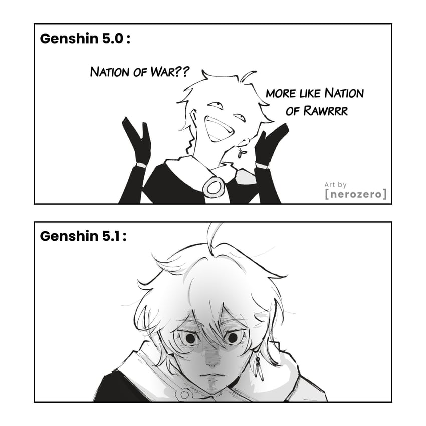 aether (genshin impact and 1 more) drawn by nerozero