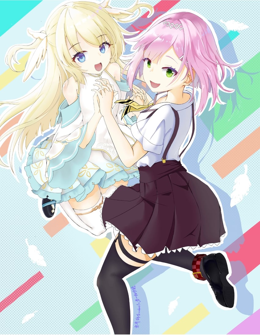 tanikaze amane and shirayuki noa (tenshi souzou re-boot!) drawn by lai_yifen_shatang