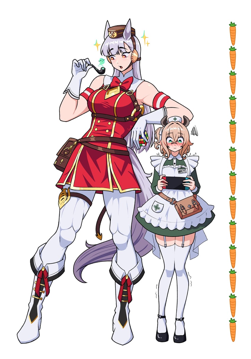 gold ship and nimi nightmare (umamusume and 1 more) drawn by ginotty
