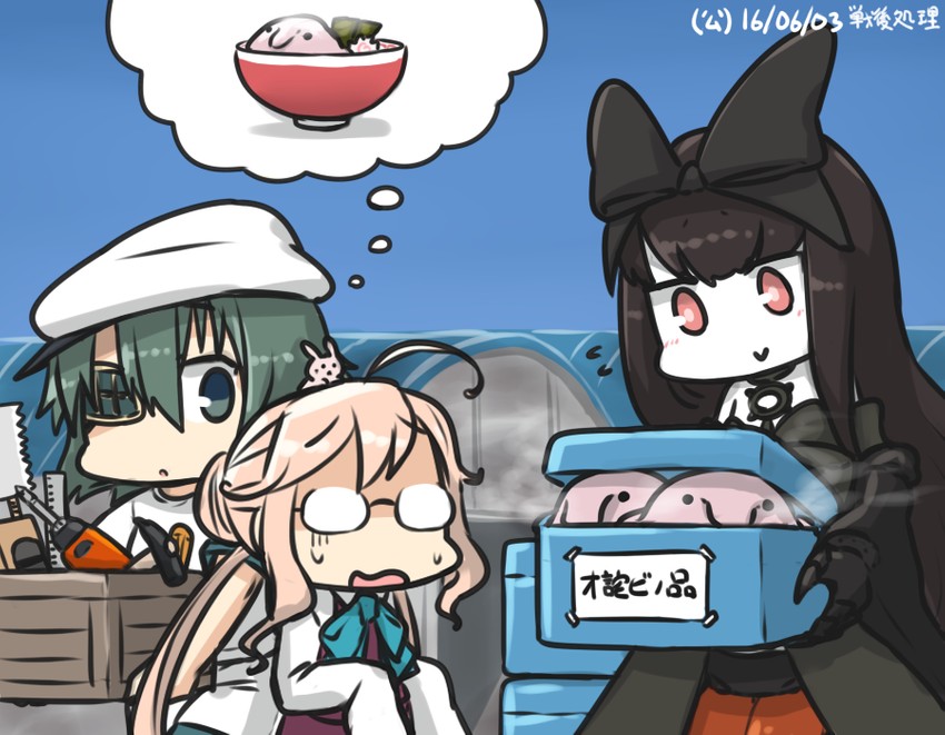 kiso, makigumo, and seaplane tender princess (kantai collection) drawn by hamu_koutarou