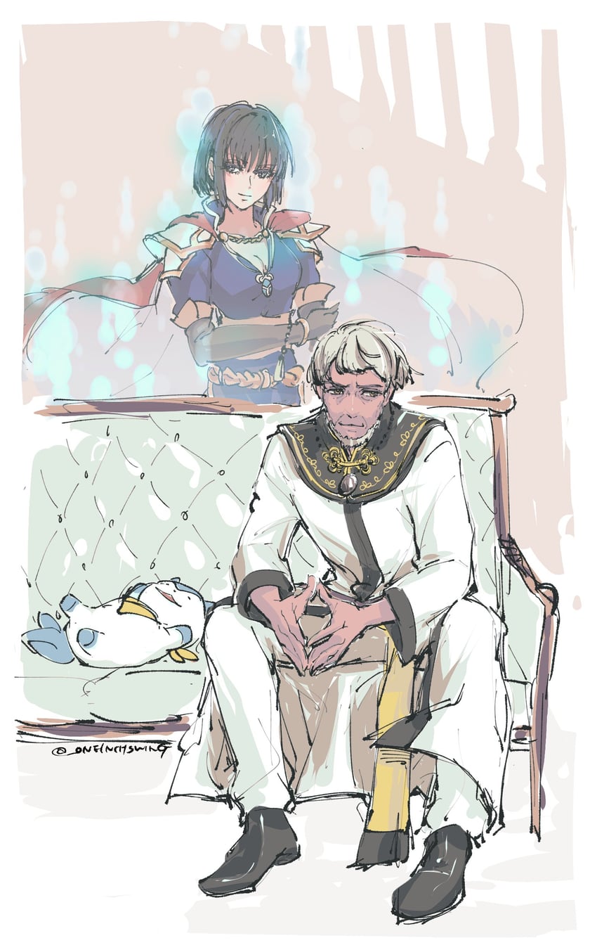 sommie, olwen, and lindon (fire emblem and 1 more) drawn by umi_(_oneinchswing)